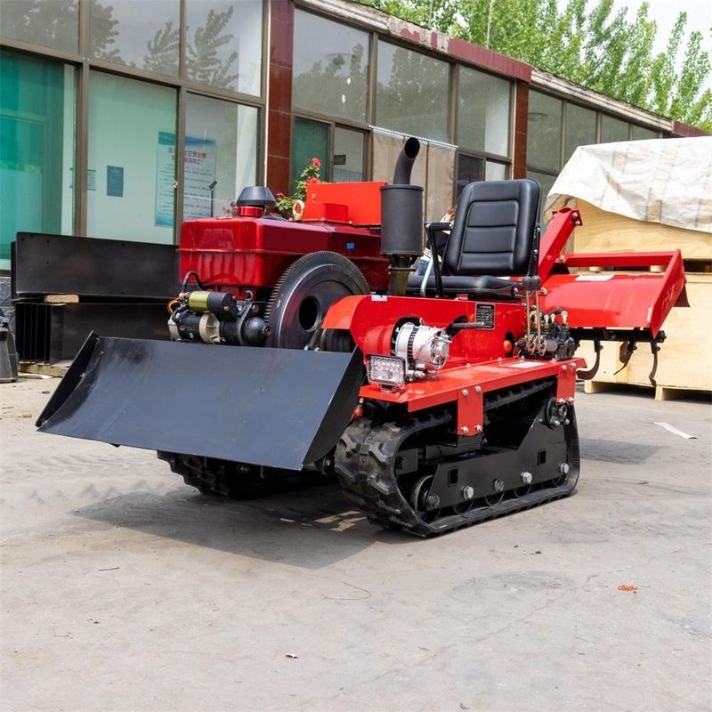 Tractor de motor diesel rojo azul Granja de huertos campo de arroz Mini tractor