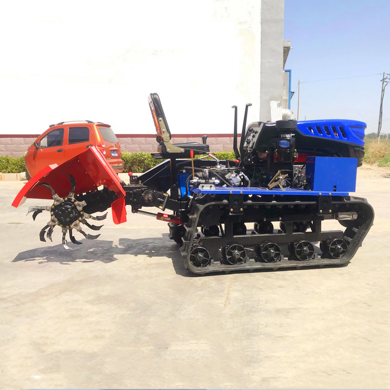 Tractor de motor diesel rojo azul Granja de huertos campo de arroz Mini tractor