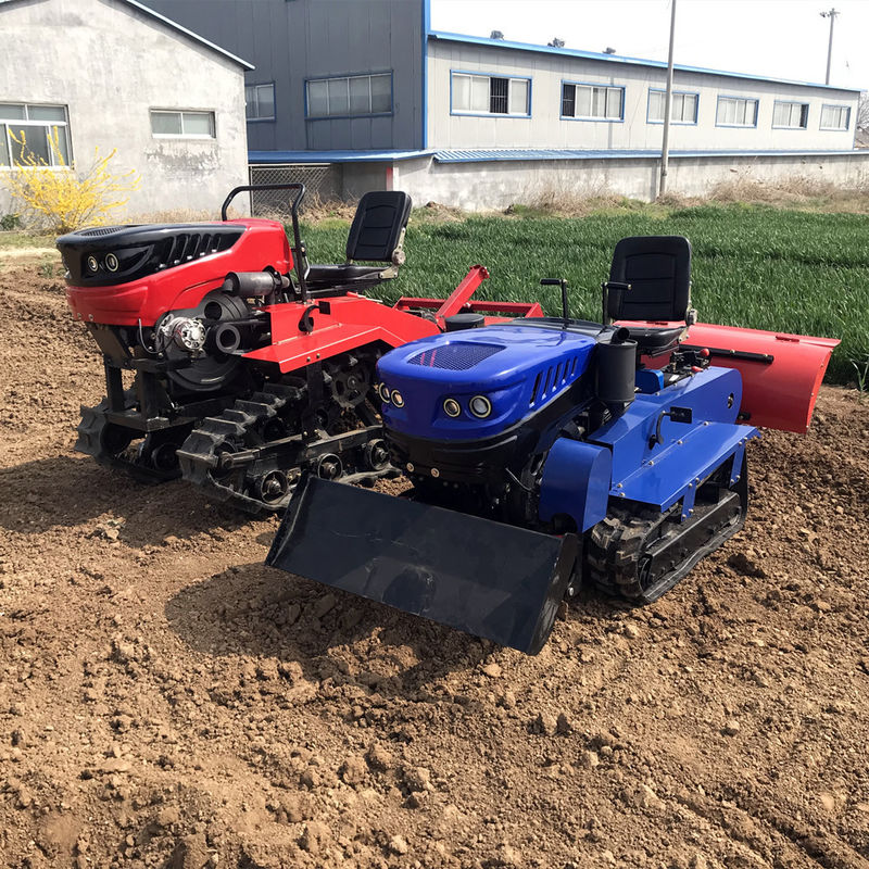 Tractor de motor diesel rojo azul Granja de huertos campo de arroz Mini tractor