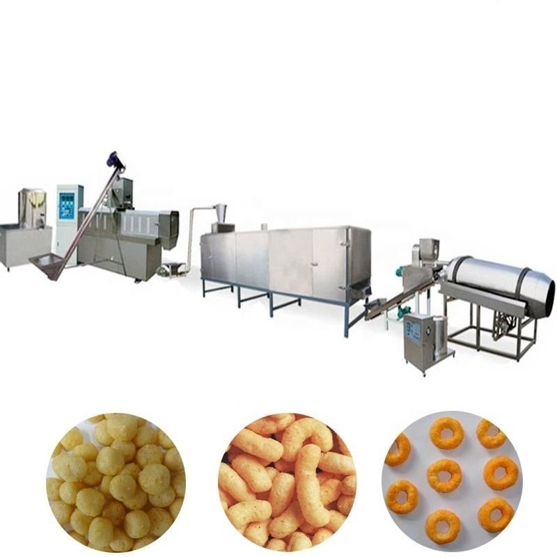 Máquina de producción automática de bocadillos con extrusora controlada por PLC 120KW potencia 5000 kg peso