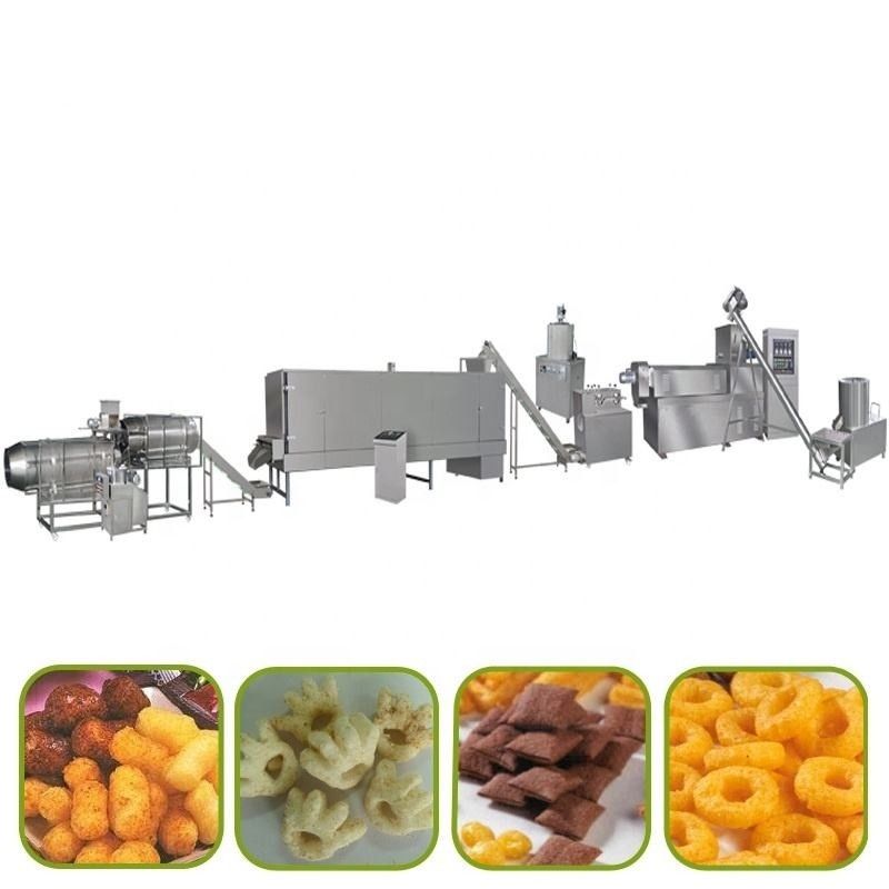 Máquina de producción automática de bocadillos con extrusora controlada por PLC 120KW potencia 5000 kg peso