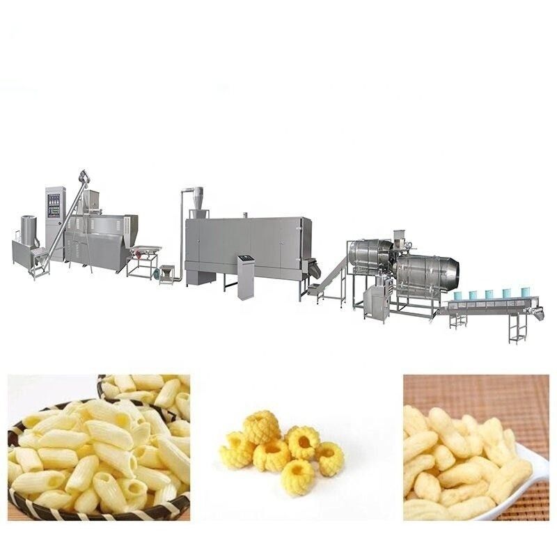 Máquina de producción automática de bocadillos con extrusora controlada por PLC 120KW potencia 5000 kg peso