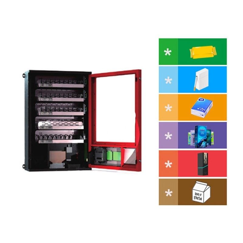 Máquina de venta automática de bocadillos y bebidas operada por Coin&Bill Máquina de venta automática pequeña montada en pared