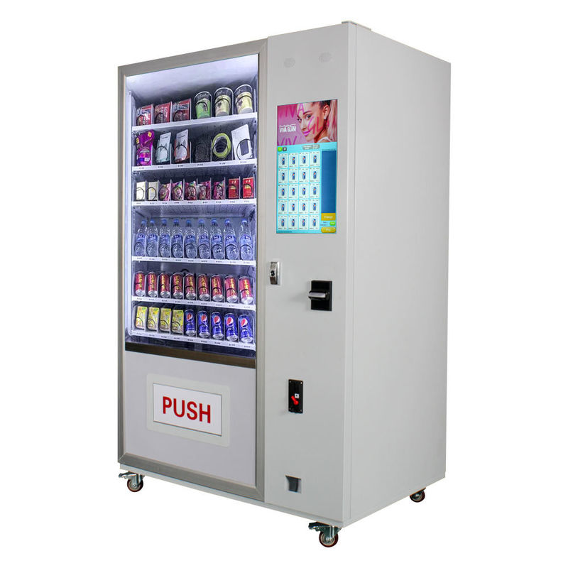 Máquina de venta de agua de venta caliente automática de bocadillos de bebida inteligente máquina de venta de combo barata para alimentos y bebidas artículos minoristas