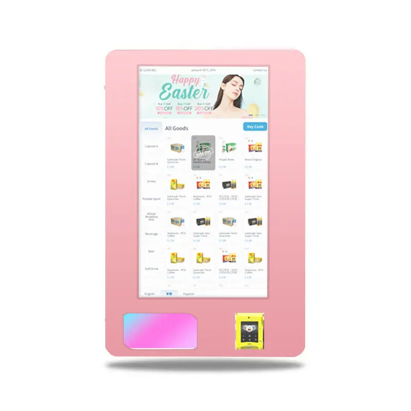 Máquina de venta de pantalla LCD de publicidad inteligente de pie libre en interiores con interfaz de usuario de pantalla táctil personalizada, digital administrada remotamente