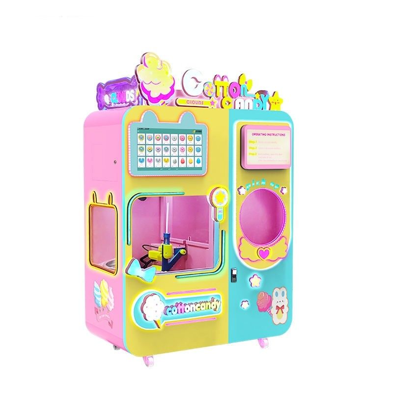 Dispositivo de venta automática de autoservicio Cine comercial de algodón de caramelo Máquina de venta para ventas