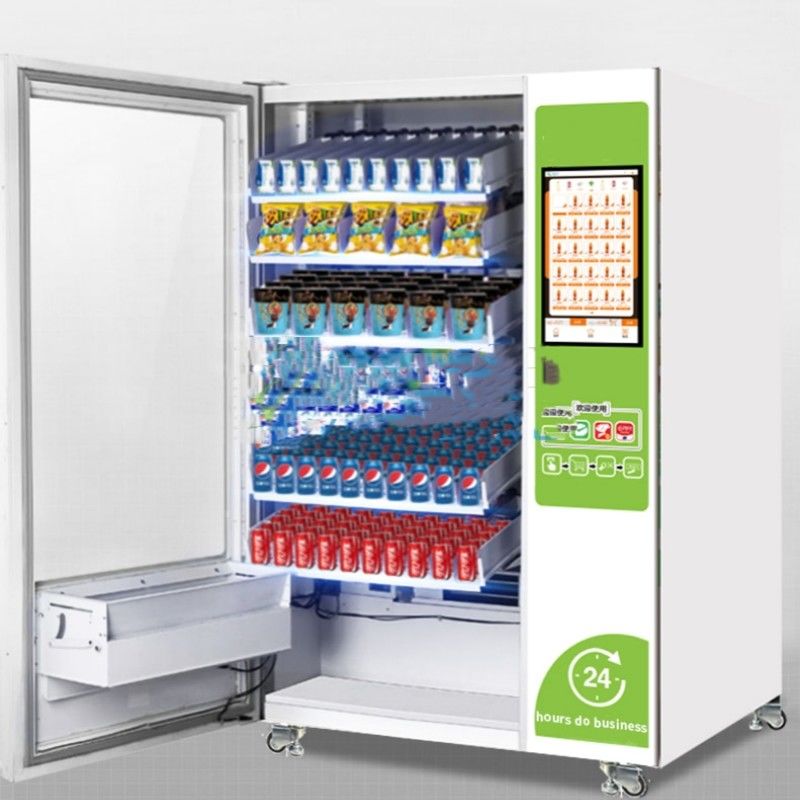 Autoservicio 24 horas Automático con pantalla táctil Combo Bebida Máquina de venta de bocadillos Distribuidor Automático Vendedor