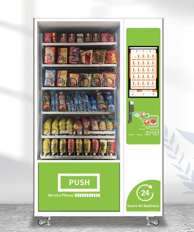 Autoservicio 24 horas Automático con pantalla táctil Combo Bebida Máquina de venta de bocadillos Distribuidor Automático Vendedor