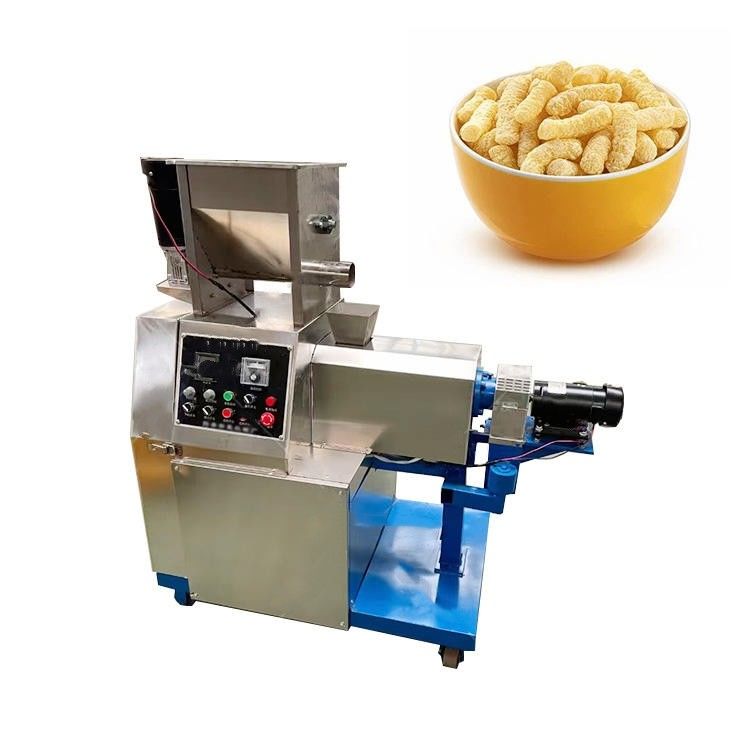 5.5kw Snack Bar Extrusora de tornillo doble Fritas de maíz hinchadas Snacks Máquina para hacer comida