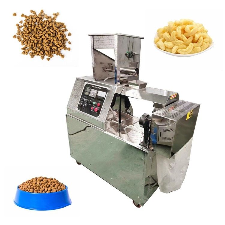 5.5kw Snack Bar Extrusora de tornillo doble Fritas de maíz hinchadas Snacks Máquina para hacer comida