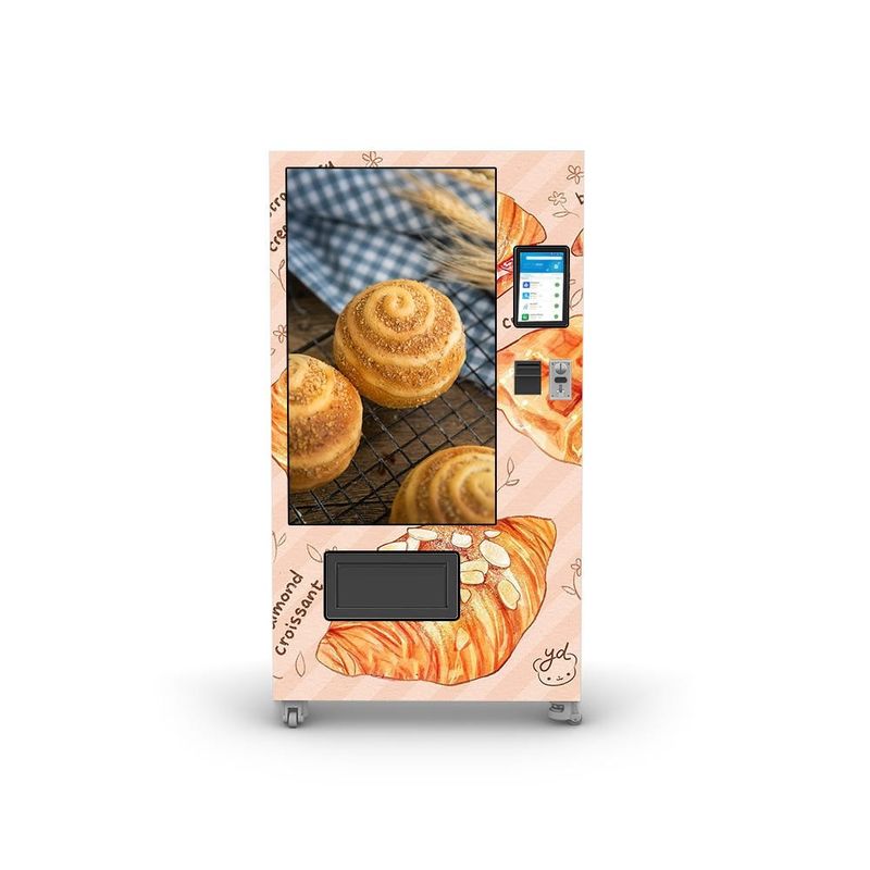 50W Automático Pan Bocadillos Alimentos y bebidas Productos Qr Pagar Máquinas expendedoras