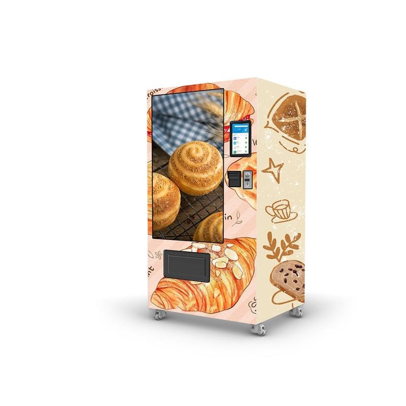 50W Automático Pan Bocadillos Alimentos y bebidas Productos Qr Pagar Máquinas expendedoras