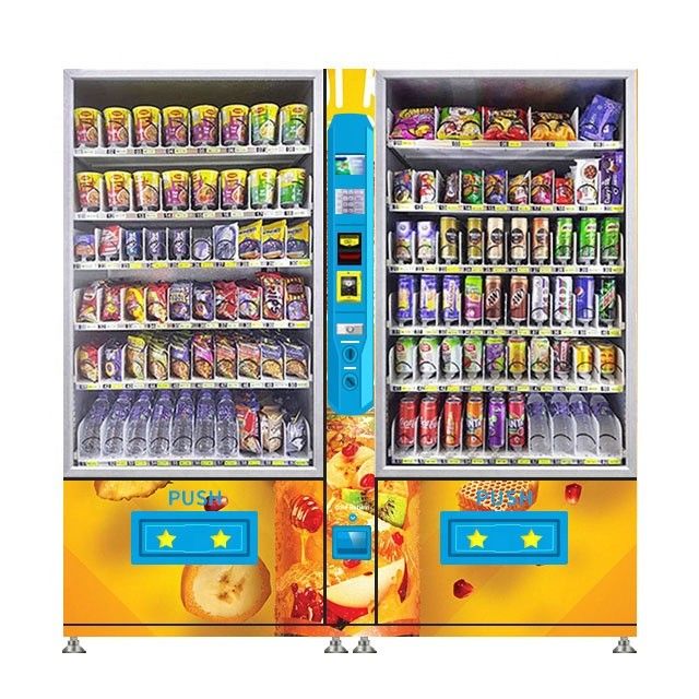 Máquinas expendedoras de doble gabinete de gran capacidad de goma de mascar y bocadillos hechas en China Precio bajo