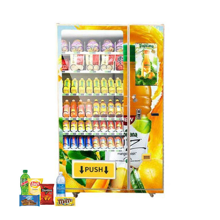 Centro comercial bebida fría personalizada pintura de color pegatina máquina expendedora con pantalla