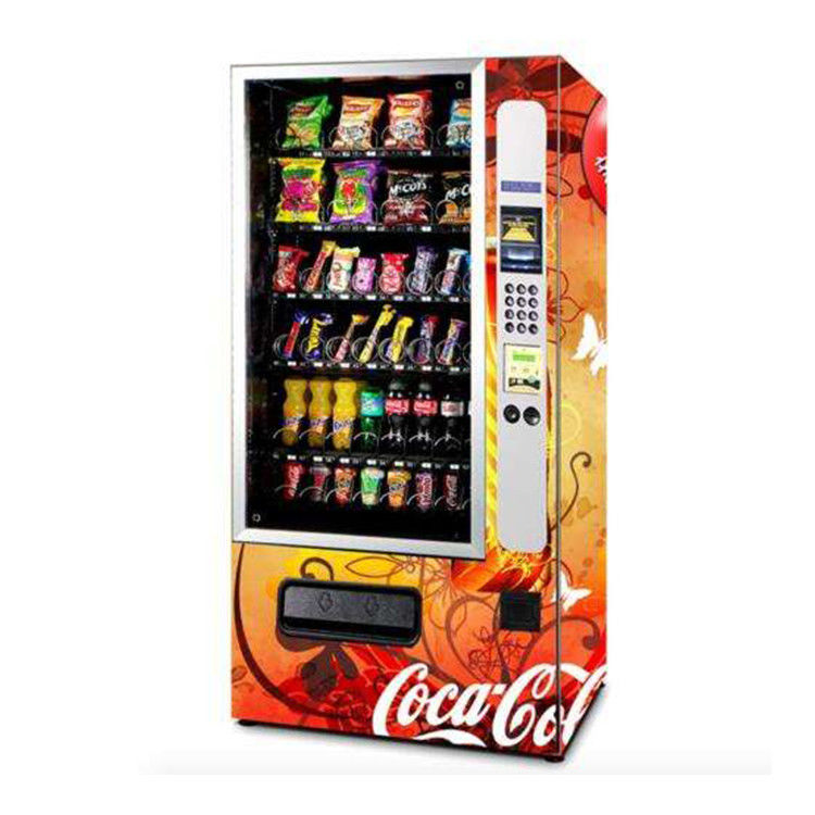 Rango de temperatura según los artículos dentro de la máquina expendedora de café comercial para bocadillos y opciones personalizables
